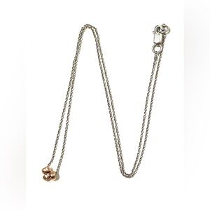 Sterling Silver 925 Rose Gold Filled Beads Necklace 17.5”